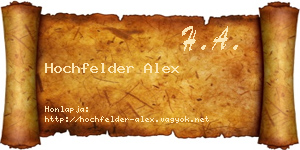 Hochfelder Alex névjegykártya